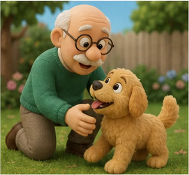 playing with the dog