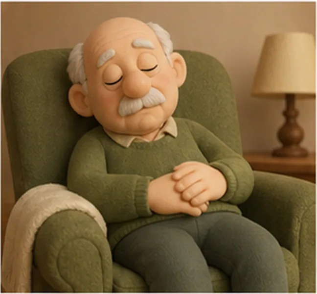sleeping in a chair