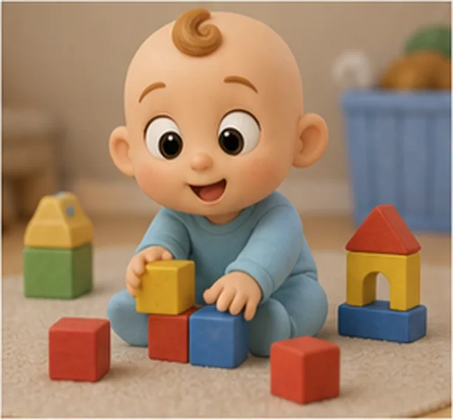 playing with blocks