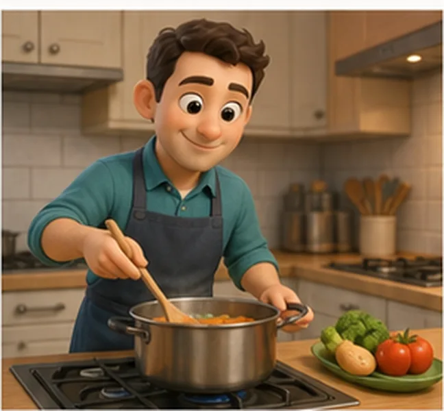 cooking dinner