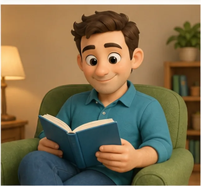 reading a book