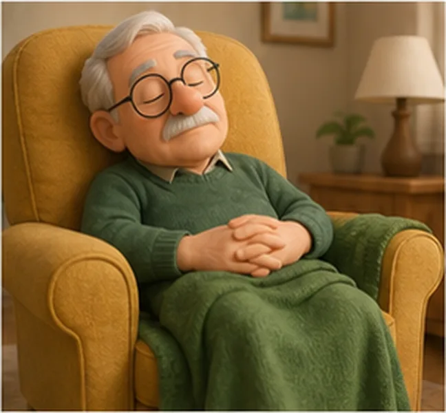 sleeping in a chair