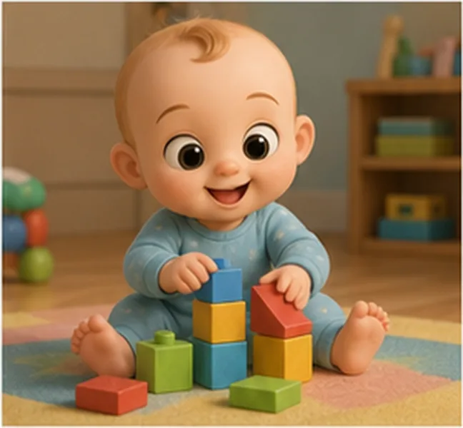 playing with blocks