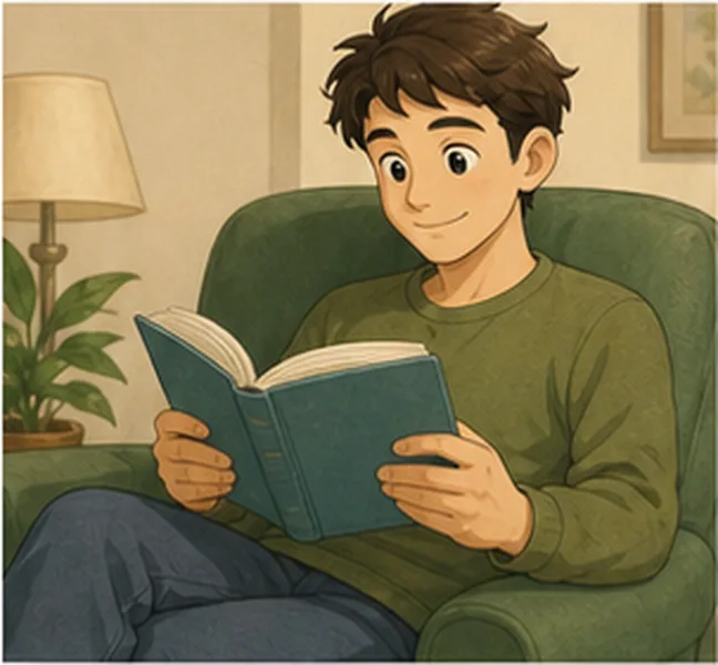 reading a book