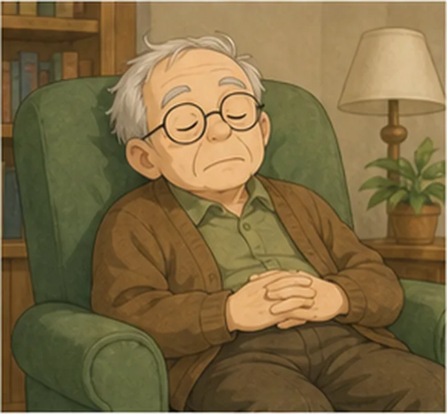 sleeping in a chair