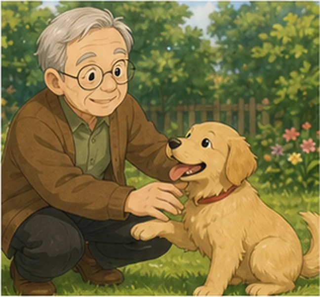 playing with the dog