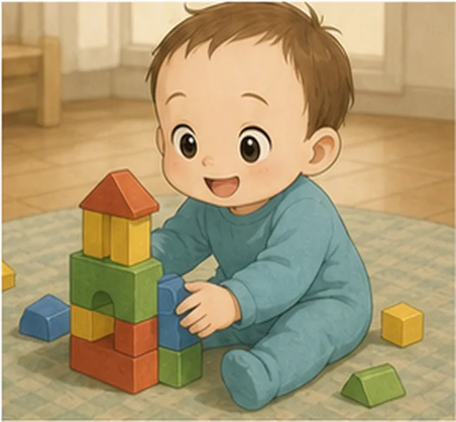 playing with blocks