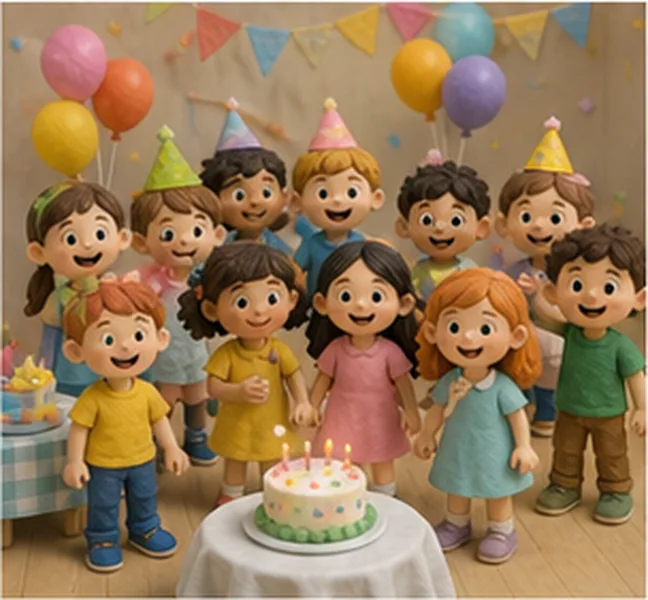 8 children at the party