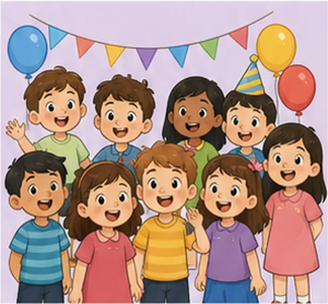 9 children at the party