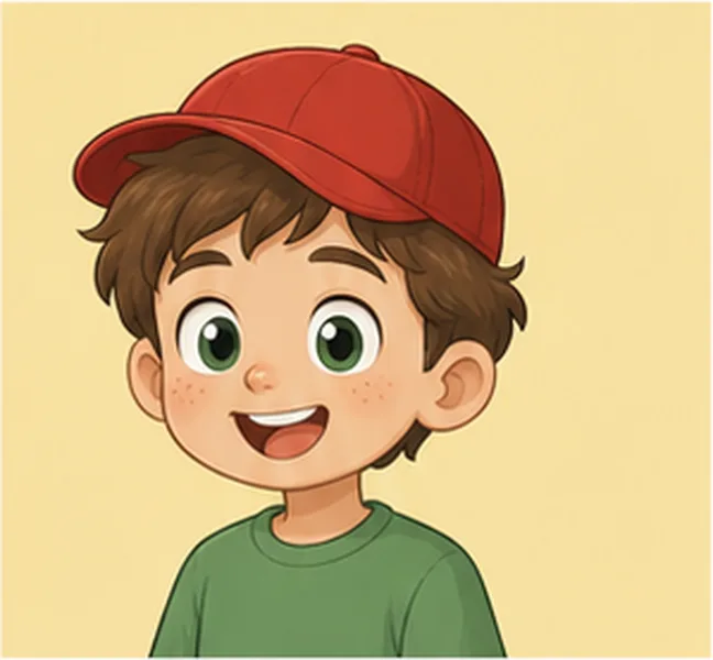the birthday child wearing a red cap