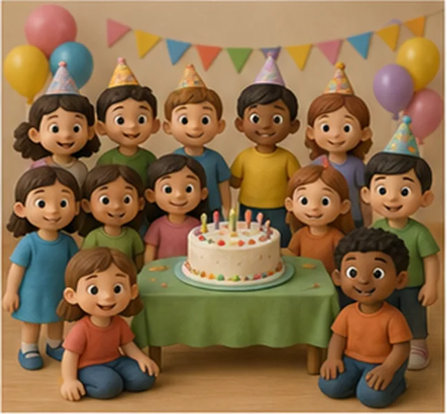 11 children at the party