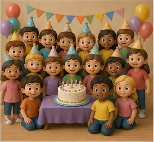 13 children at the party