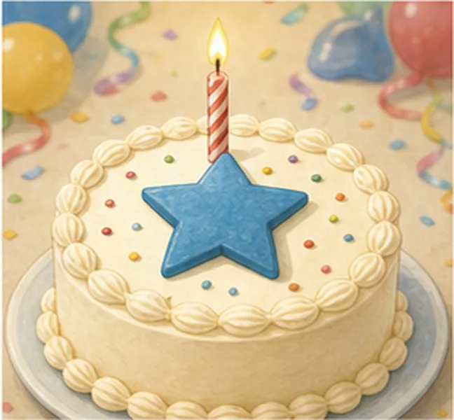 a blue star