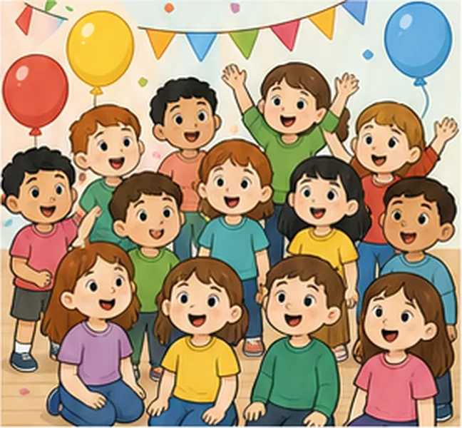 15 children at the party