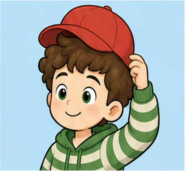 the birthday child wearing a red cap