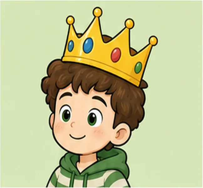 the birthday child wearing a crown