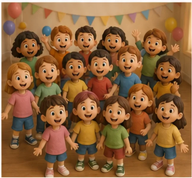 17 children at the party