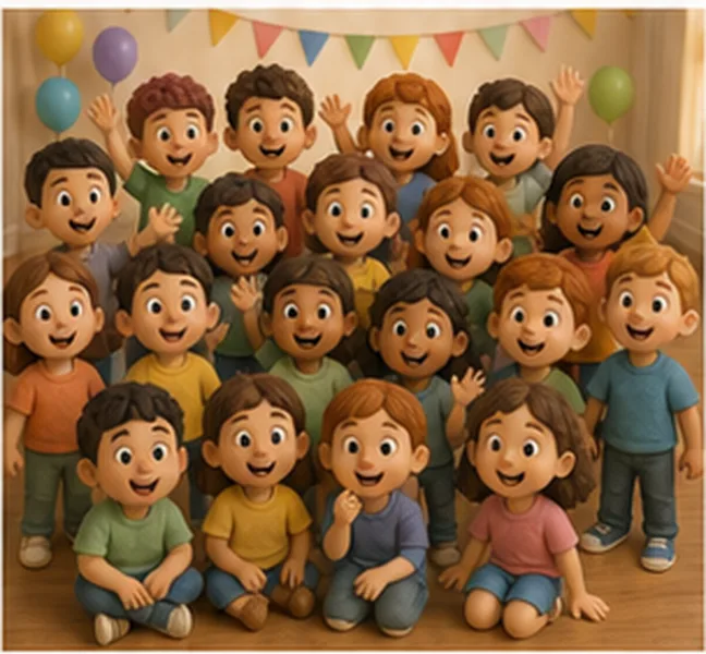 19 children at the party