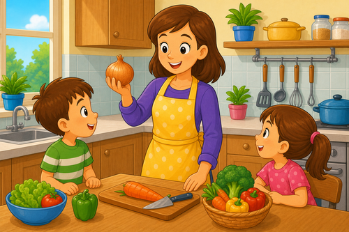 Woman holding onion