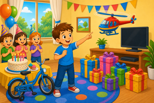 TV, bike and helicopter presents